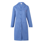 Long-sleeved work coat, polyester and cotton, 175 g/m2, pastel blue colour fourth view