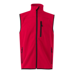 Softshell work vest with fleece lining, polyester, 280 g/m2, Velilla red colour second view