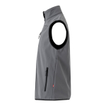 Softshell work vest with fleece lining, polyester, 280 g/m2, Velilla grey colour third view