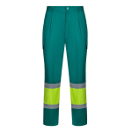 Unisex work trousers, polyester and cotton, 190 g/m2, green colour second view