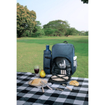 Recycled polyester picnic cooler backpack with utensils first view