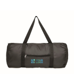 Sports bag with front pocket, 20L capacity black colour view with print area