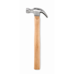 Classic carpenter’s hammer with wooden handle and steel head wood colour