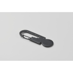 Shopping trolley keyring with multi-function tools black colour second photographic view