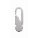 Shopping trolley keyring with multi-function tools silver colour fourth view