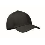 Cotton cap with adjustable steel buckle closure, 280 g/m2 black colour