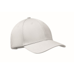 Cotton cap with adjustable steel buckle closure, 280 g/m2 white colour