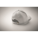 Cotton cap with adjustable steel buckle closure, 280 g/m2 white colour third photographic view