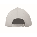 Cotton cap with adjustable steel buckle closure, 280 g/m2 white colour fifth view