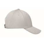 Cotton cap with adjustable steel buckle closure, 280 g/m2 white colour sixth view