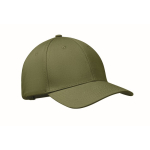 Cotton cap with adjustable steel buckle closure, 280 g/m2 military green colour