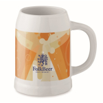 Beer stein designed for sublimation printing, 500 ml white colour main view