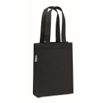 Small RPET felt bag with gusset and short handles black colour