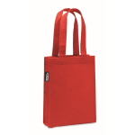 Small RPET felt bag with gusset and short handles red colour