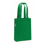 Small RPET felt bag with gusset and short handles green colour