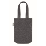 Small RPET felt bag with gusset and short handles dark grey colour second view