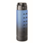 Leak-proof RPET bottle with water intake schedule, 1L blue colour