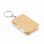 Keyring with charging cables encased in bamboo housing wood colour second view