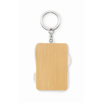 Keyring with charging cables encased in bamboo housing wood colour third view