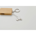 Keyring with charging cables encased in bamboo housing wood colour seventh photographic view