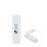 Adhesive lint roller in reusable white case white colour view with print area