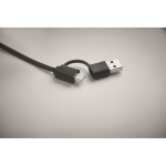 Charging cable with retractable 80 cm cables in compact casing black colour fourth photographic view