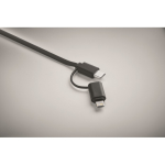 Charging cable with retractable 80 cm cables in compact casing black colour sixth photographic view