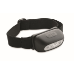 Adjustable rechargeable head torch with 3 lighting modes black colour