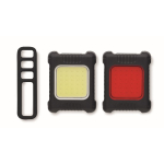 Set of 2 rechargeable bike lights with 3 lighting modes black colour