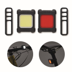 Set of 2 rechargeable bike lights with 3 lighting modes black colour sixth view