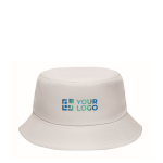 Polyester bucket hat in various colours, 150 g/m2 white colour view with print area