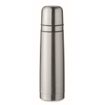 Recycled stainless steel thermos with two cups in the lid, 750 ml matt silver colour third view