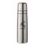 Recycled stainless steel thermos with two cups in the lid, 750 ml matt silver colour third main view