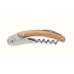 Stainless steel multi-tool knife with bamboo casing wood colour second view