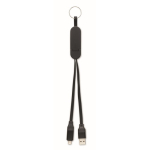 Keyring and phone stand with 26 cm charging cables black colour