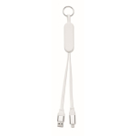 Keyring and phone stand with 26 cm charging cables white colour fifth view