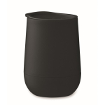 Double-walled travel cup with sliding lid closure black colour