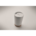 Double-walled travel cup with cork detail at the base, 300 ml white colour third photographic view