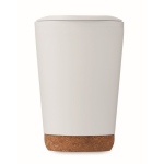 Double-walled travel cup with cork detail at the base, 300 ml white colour fourth view