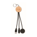 4-in-1 charging cable and watch charger keyring black colour view with print area