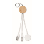 4-in-1 charging cable and watch charger keyring white colour