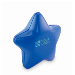 Classic star-shaped stress reliever in various colours blue colour view with print area