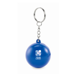 Keyring with stress ball in various colours blue colour view with print area