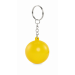 Keyring with stress ball in various colours yellow colour