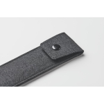 RPET felt pencil case with button closure for 2 pens black colour fourth photographic view