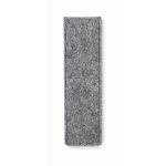 RPET felt pencil case with button closure for 2 pens grey colour second view