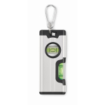 Dual bubble level with magnetic base and transport carabiner silver colour fifth view