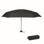 Windproof umbrella with pouch and zippered case, Ø90 black colour