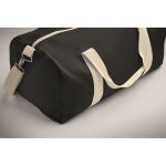 Recycled fabric bag with adjustable and detachable double handles black colour fifth photographic view