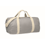 Recycled fabric bag with adjustable and detachable double handles grey colour